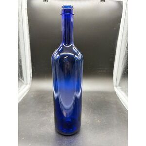 Cobalt Blue Glass Wine Bottle 750ml Empty Decorative Craft Upcycle Blue Glass